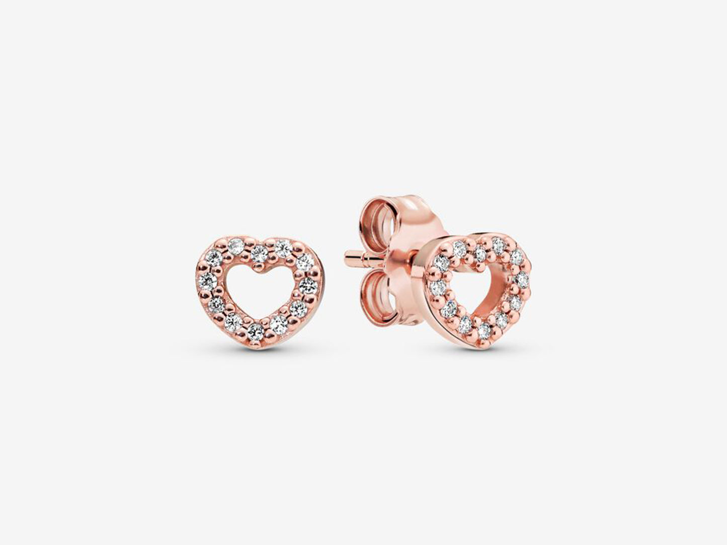 Open Heart Stud Earrings