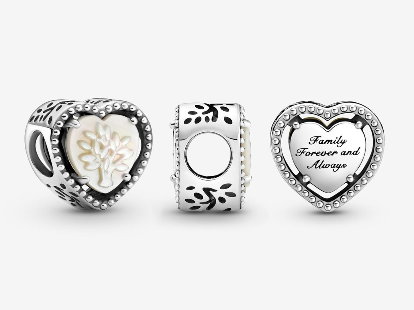 Hollow Heart & Family Tree Charm