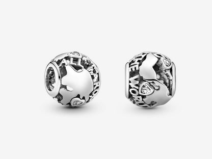 Hollow World Globe Charm