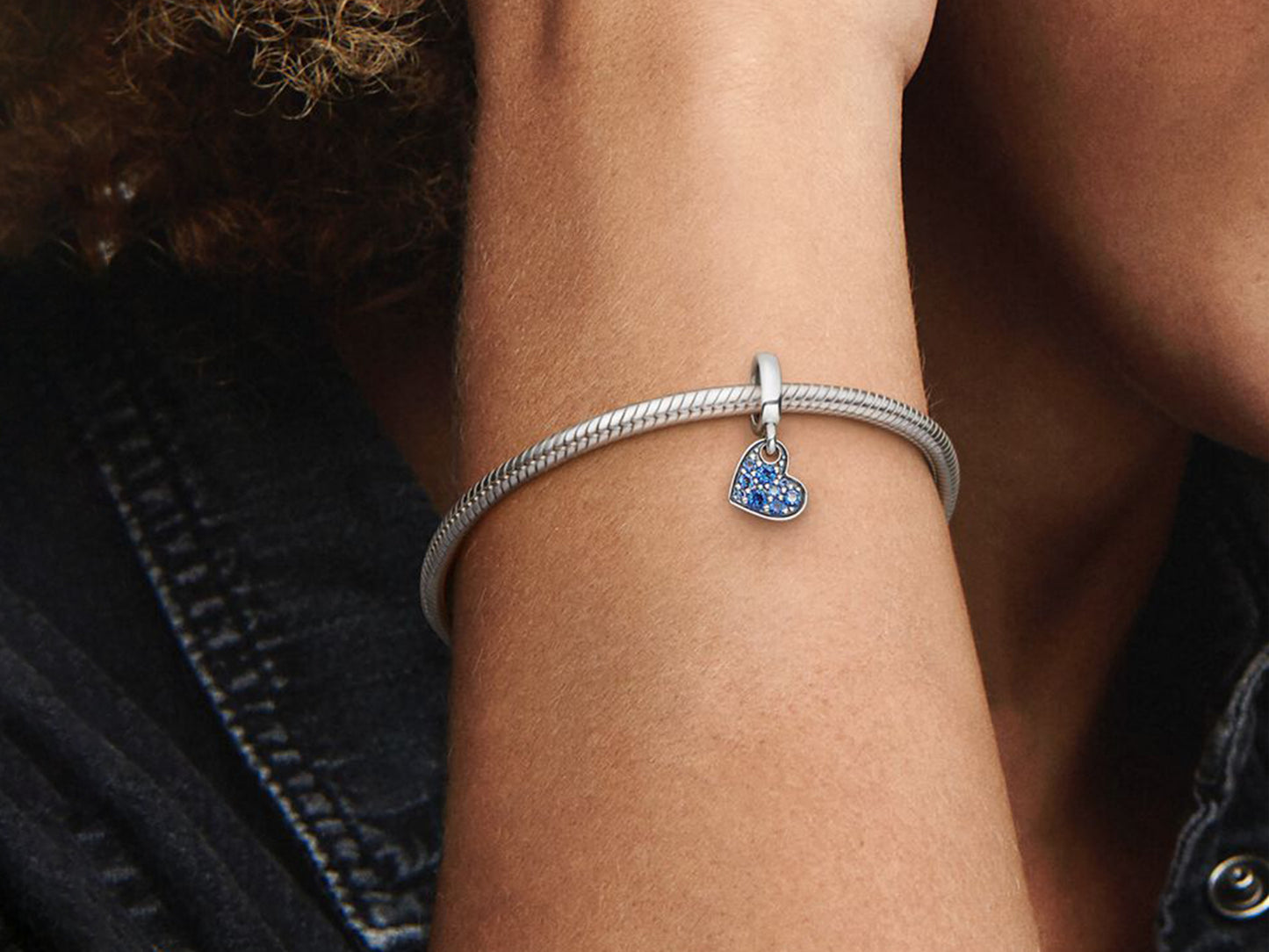 Inclined Blue Heart Charm