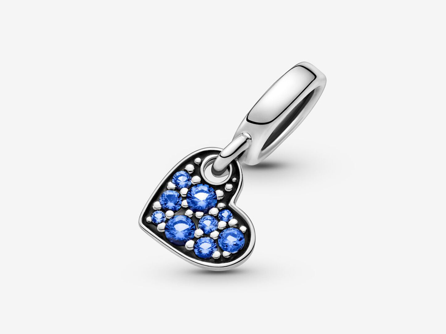 Inclined Blue Heart Charm