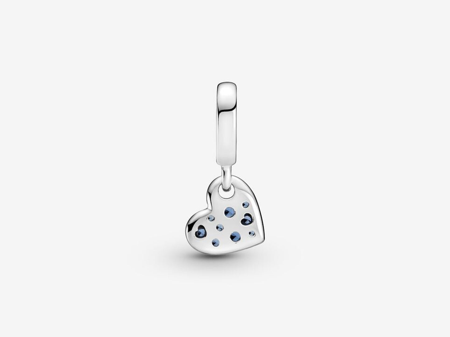 Inclined Blue Heart Charm
