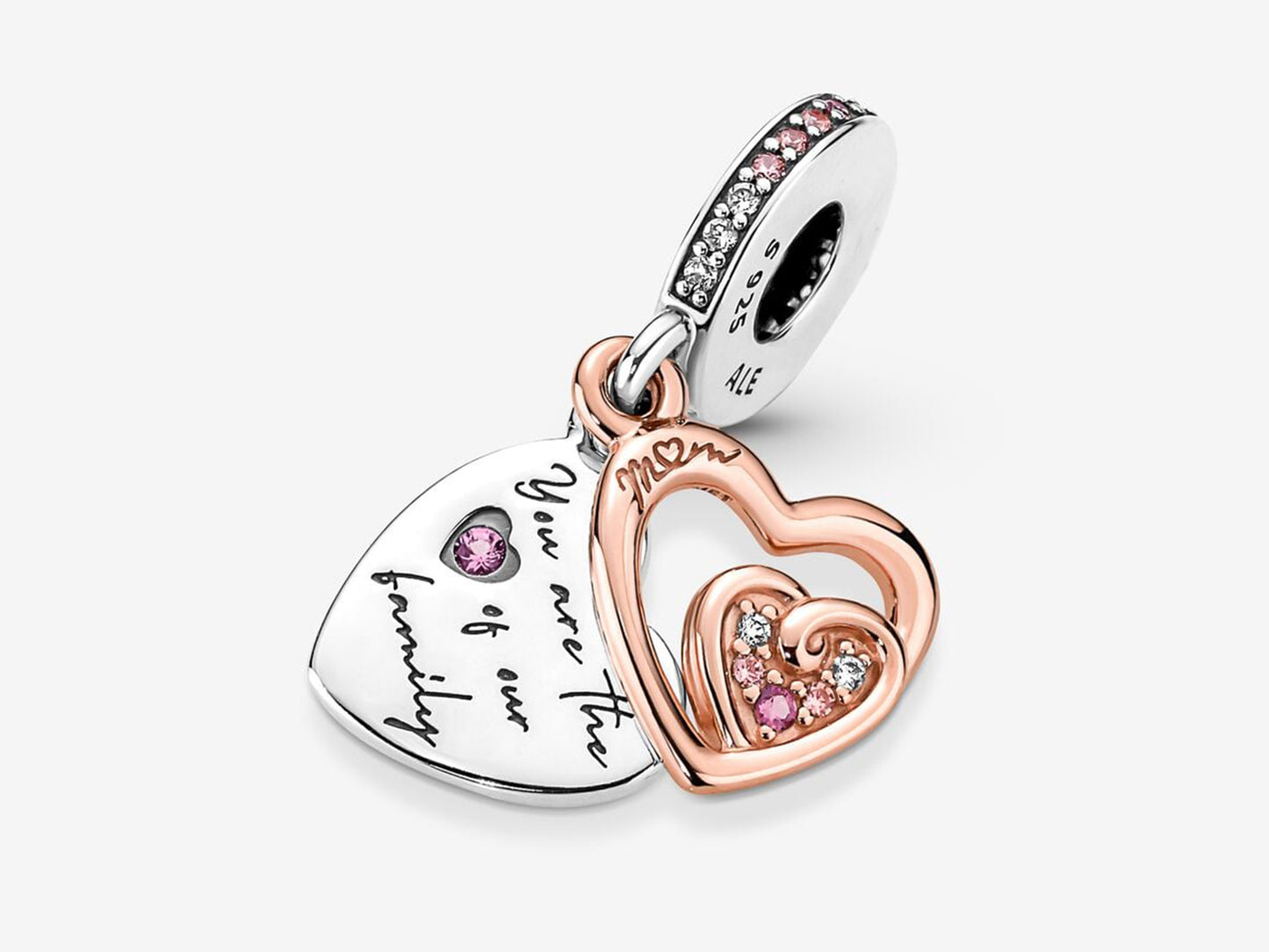 Entwined Infinite Hearts Double Dangle Charm