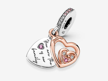Entwined Infinite Hearts Double Dangle Charm