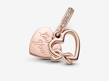 Love You Infinity Heart Dangle Charm