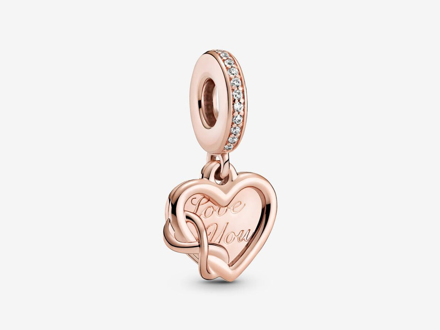 Love You Infinity Heart Dangle Charm