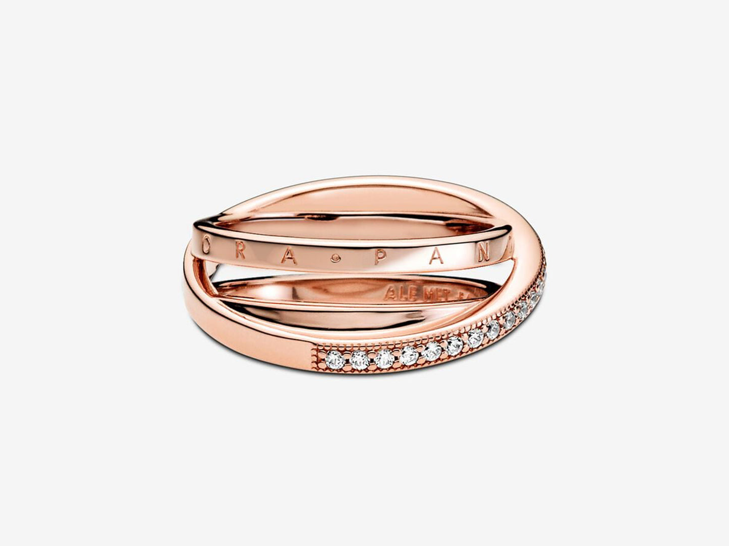 Crossover Pavé Triple Band Ring