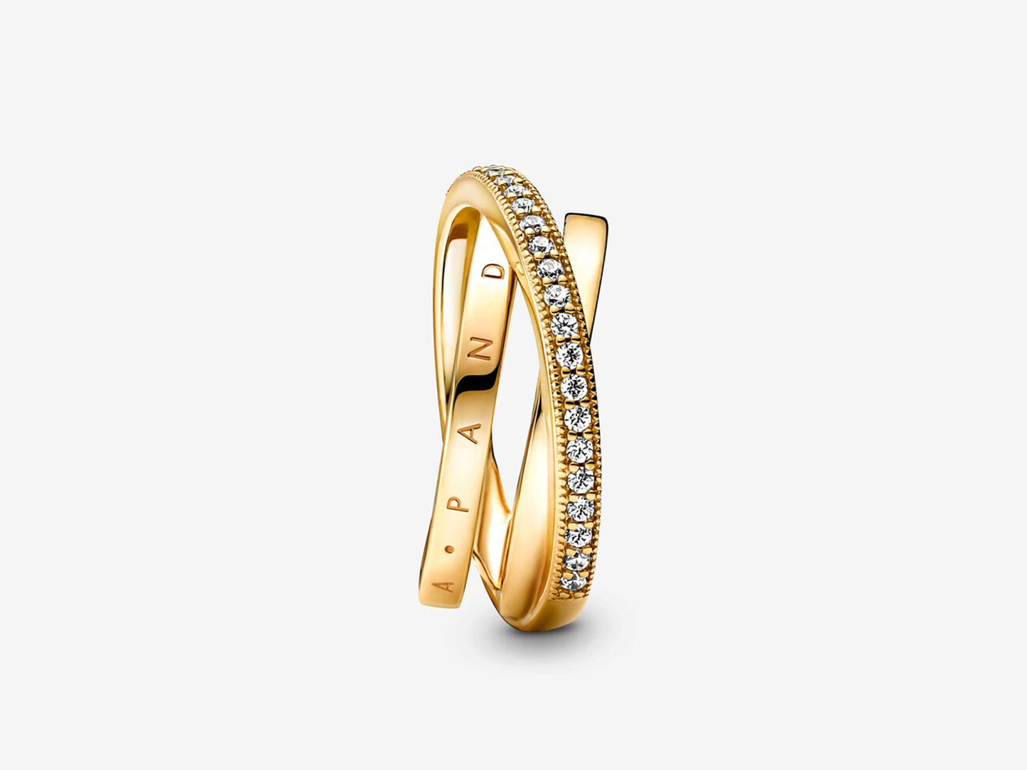 Crossover Pavé Triple Band Ring
