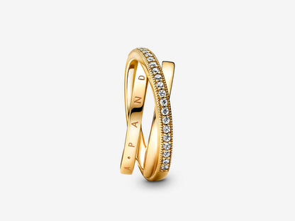 Crossover Pavé Triple Band Ring