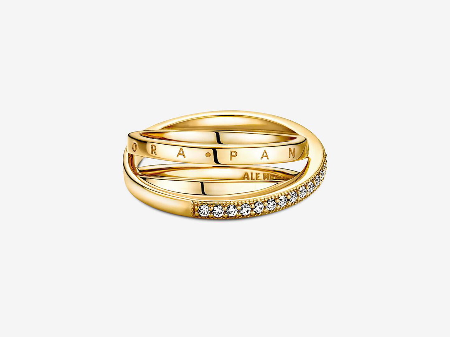 Crossover Pavé Triple Band Ring