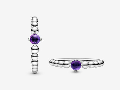 Lavender Bead Elegance Ring