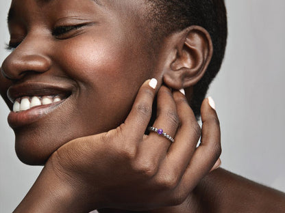 Lavender Bead Elegance Ring