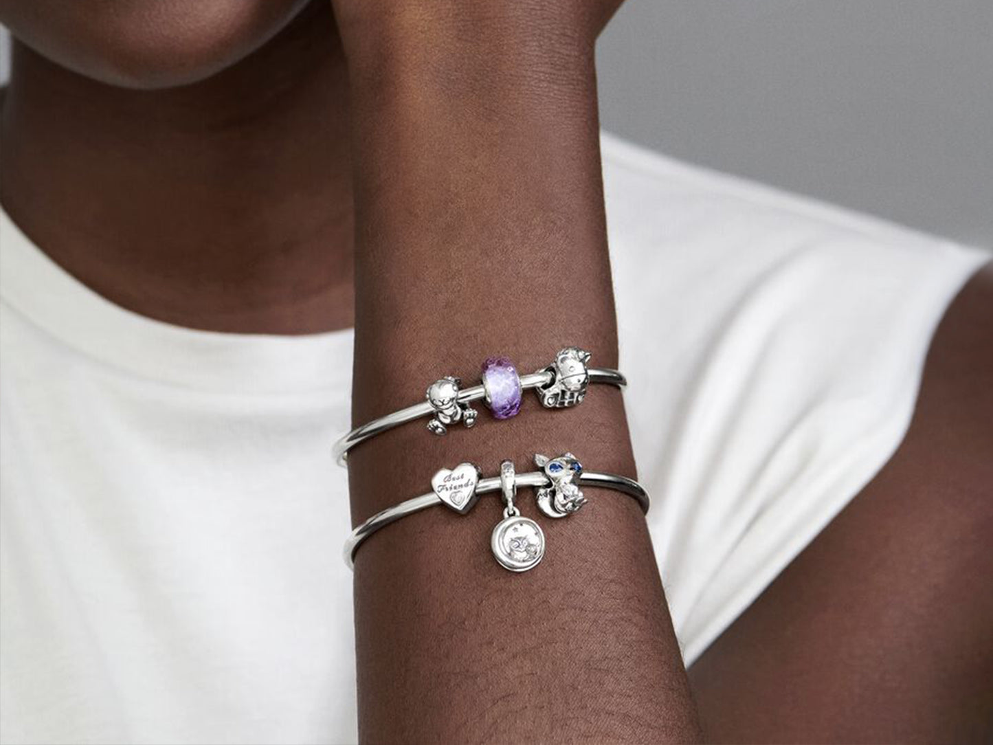 Wavy Lavender Murano Glass Charm