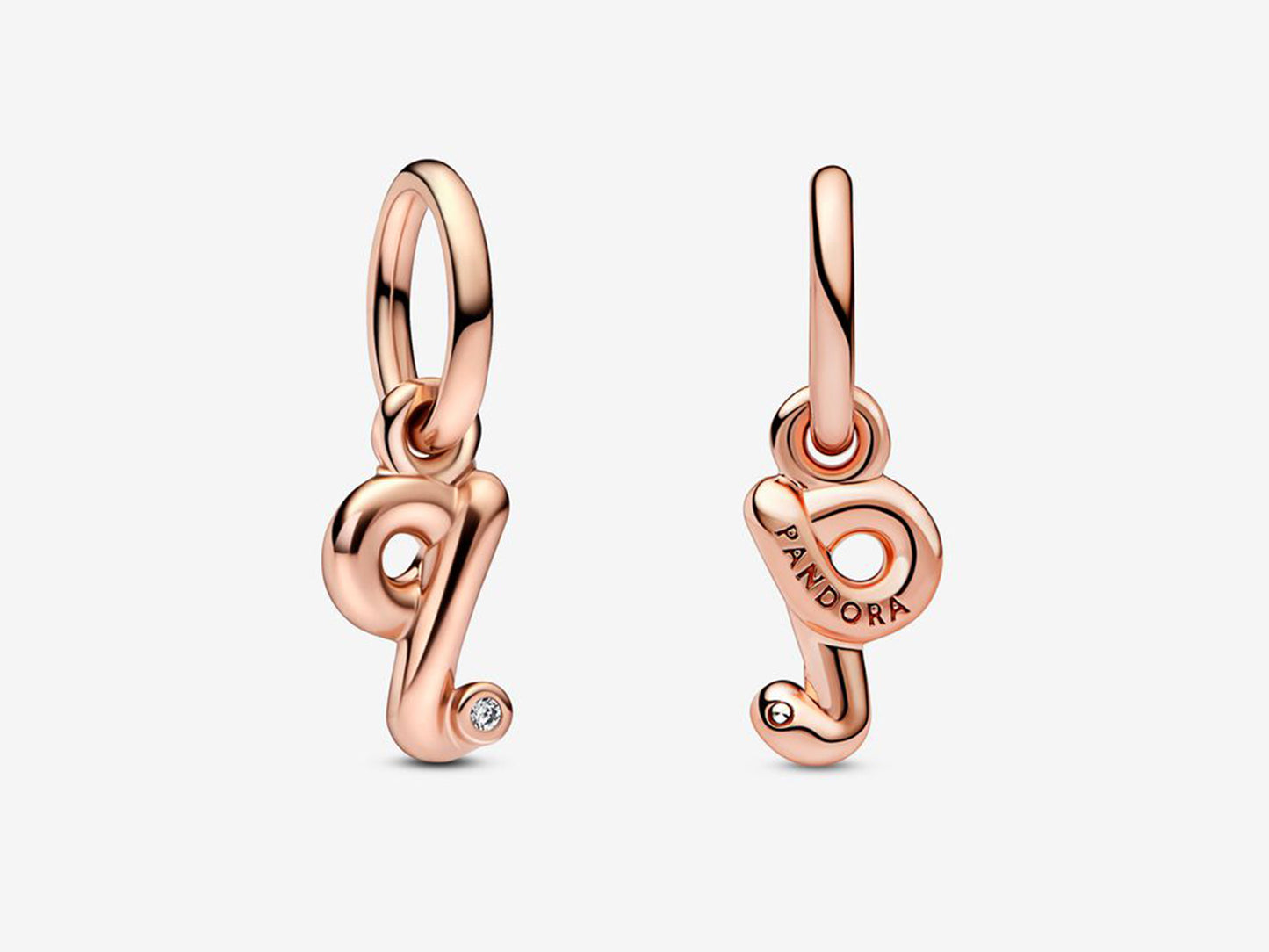 Letter Q Script Alphabet Dangle Charm