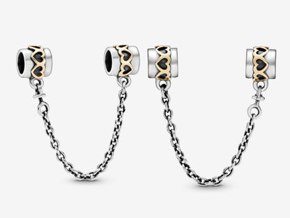 Linked Hearts Safety Chain Charm