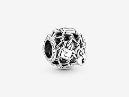 Openwork Chain Link Padlock Charm