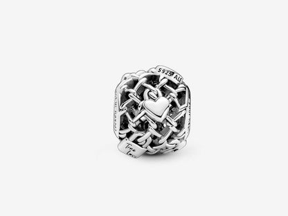 Openwork Chain Link Padlock Charm