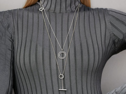 Heart Pavé Circle Necklace