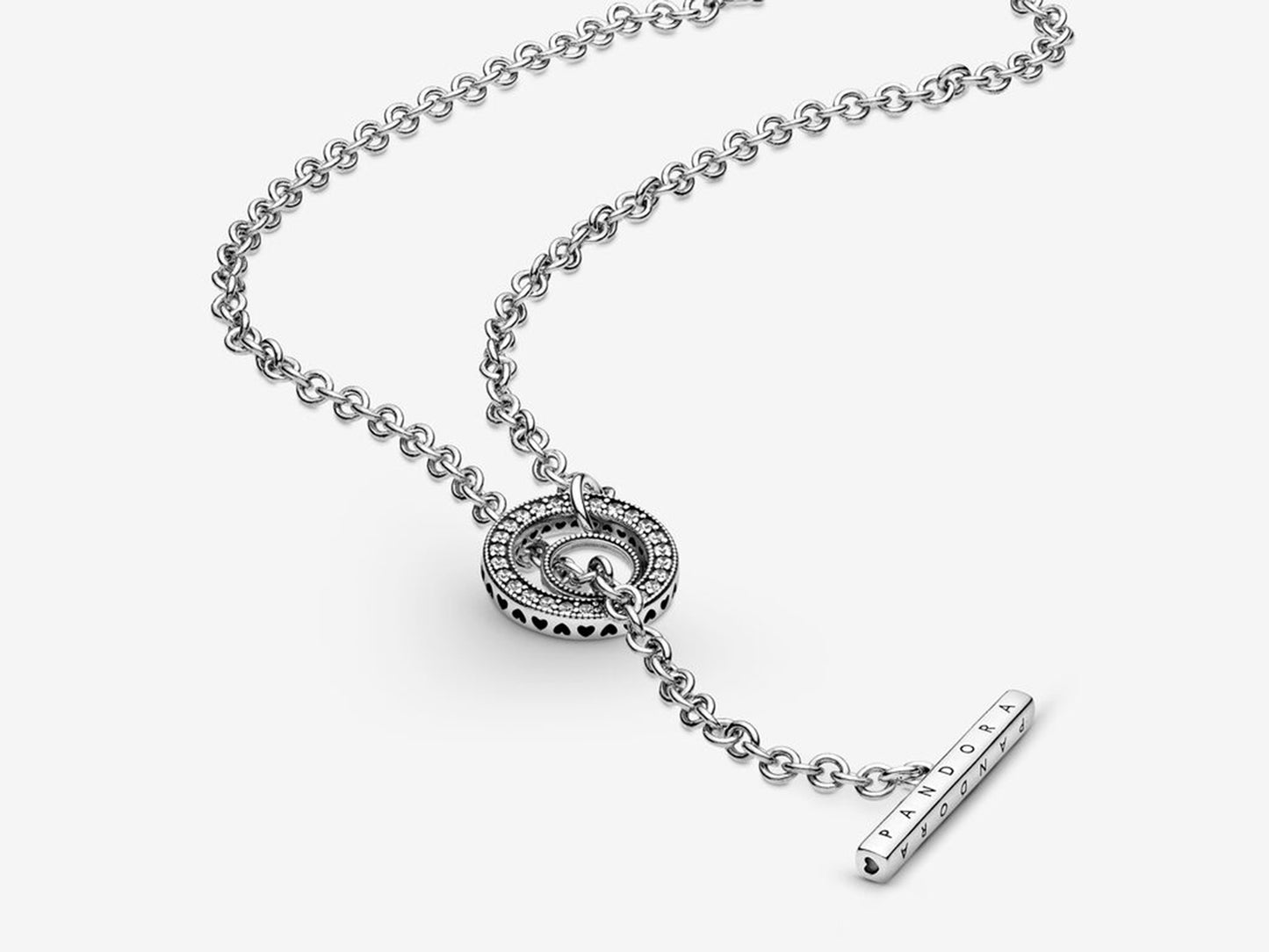 Heart Pavé Circle Necklace