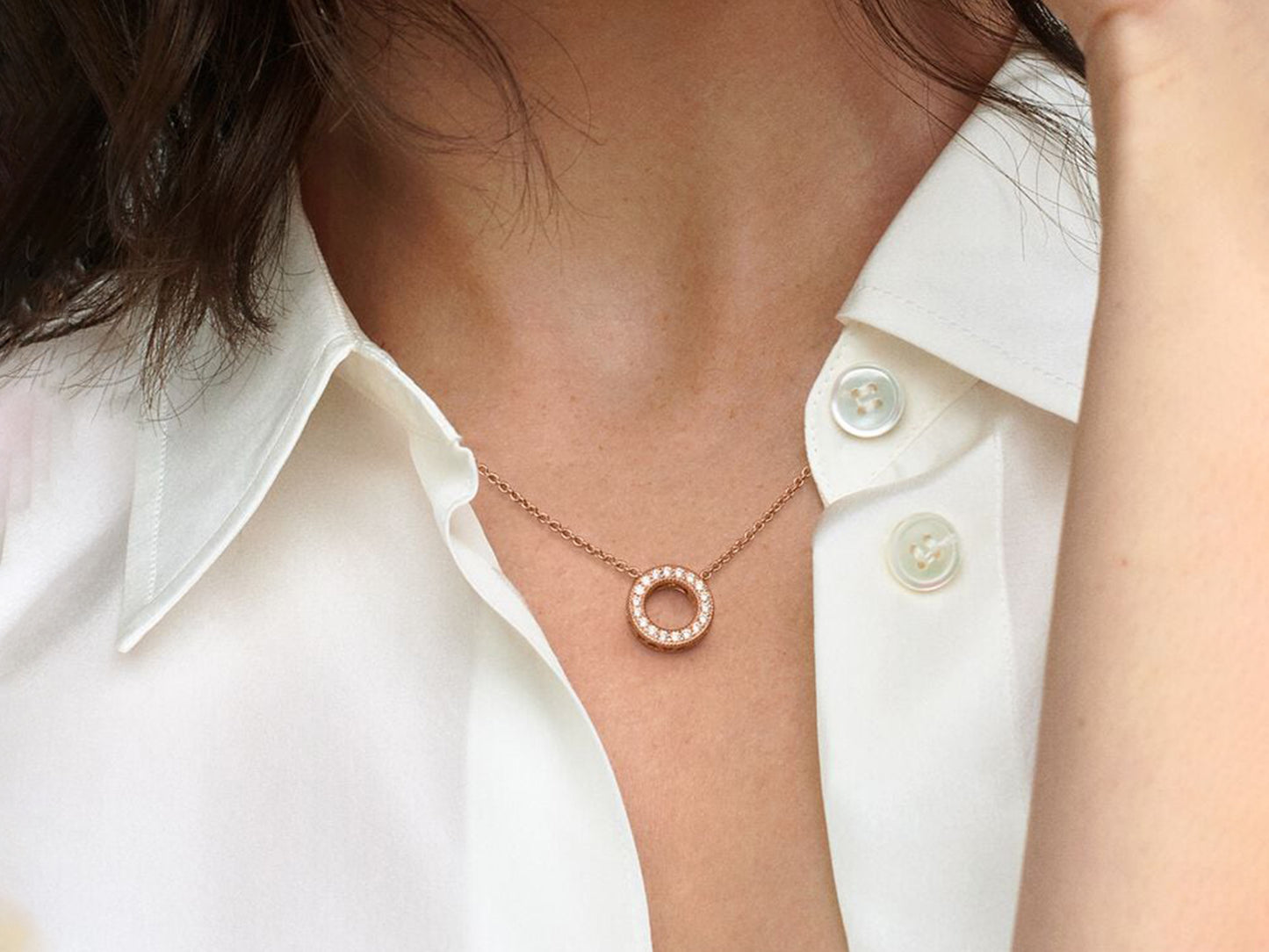 Pavé Circle Collier Necklace