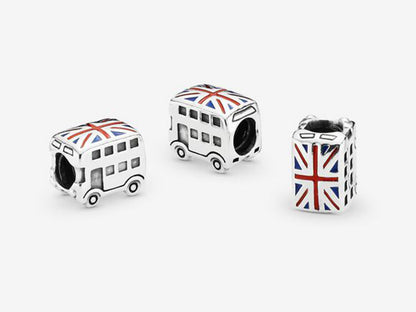 London Bus & Flag Charm