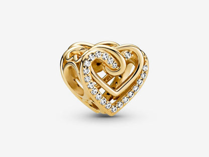 Sparkling Entwined Hearts Charm