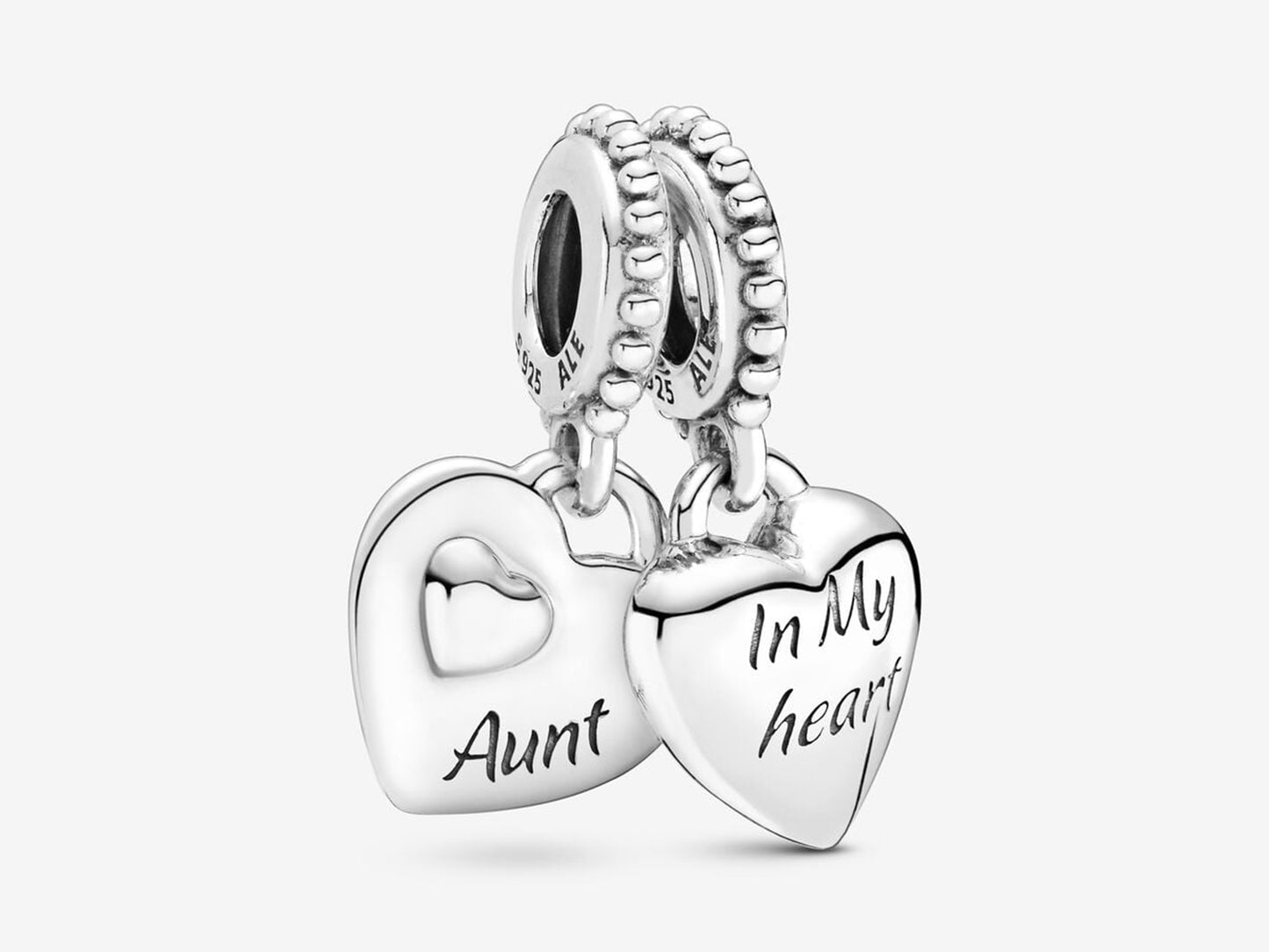 Aunt & Niece Split Heart Dangle Charm