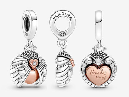Club 2022 Ladybird & Heart Dangle Charm