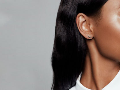 Luminous Crescent Stud Earrings