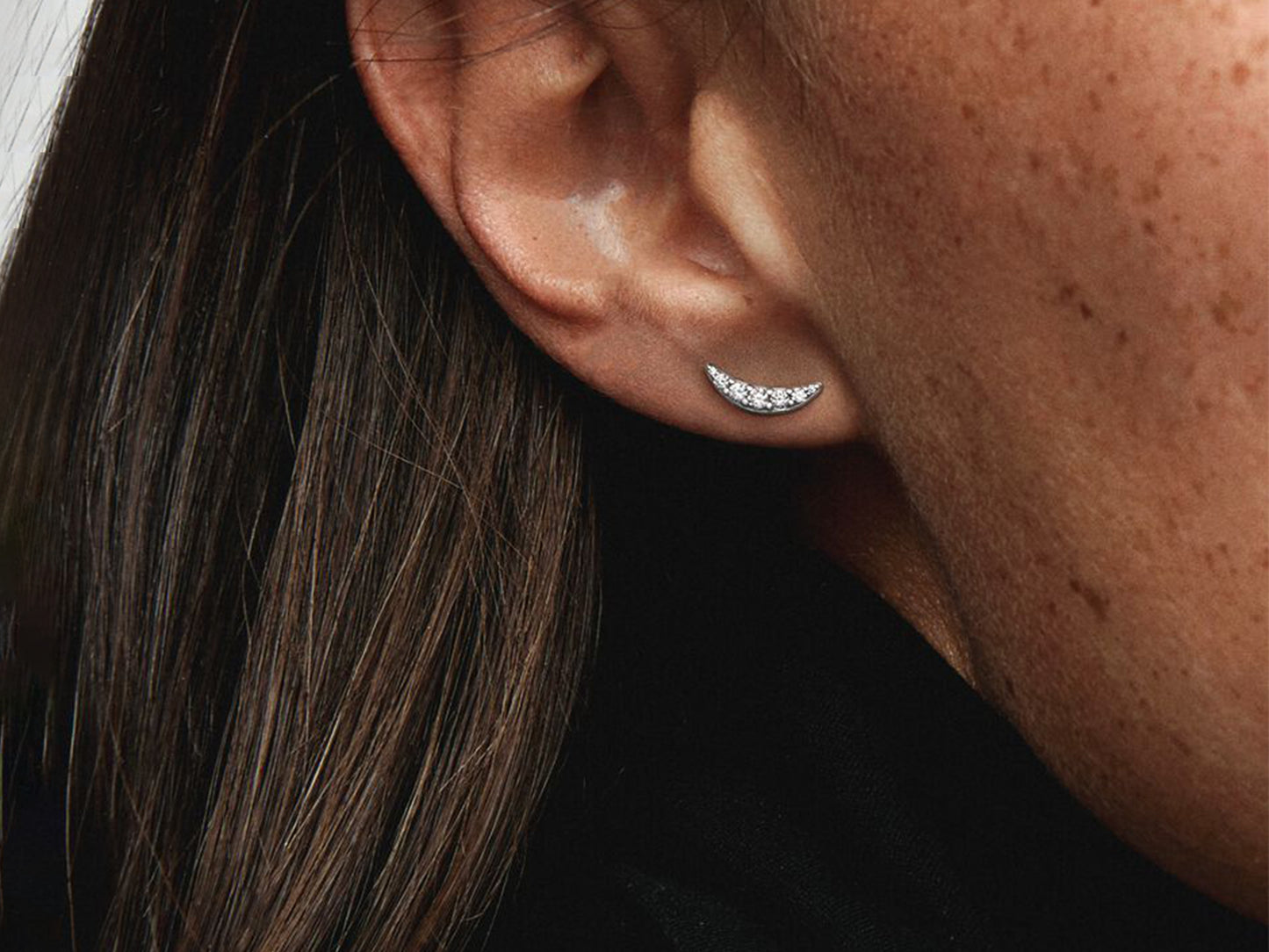 Luminous Crescent Stud Earrings