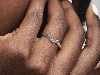 Crescent Moon Beaded Ring