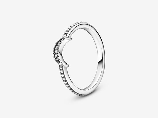 Crescent Moon Beaded Ring