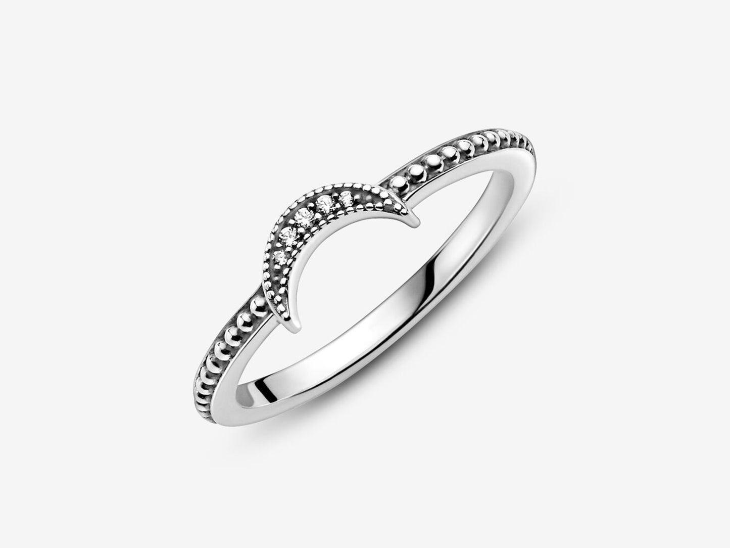 Crescent Moon Beaded Ring