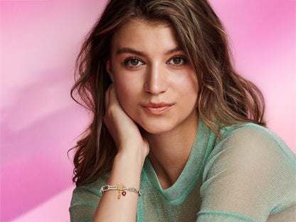 Two-tone Heart Openable Link Chain Bracelet