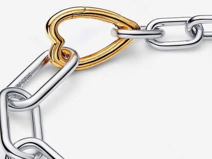 Two-tone Heart Openable Link Chain Bracelet