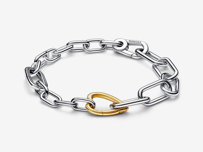Two-tone Heart Openable Link Chain Bracelet
