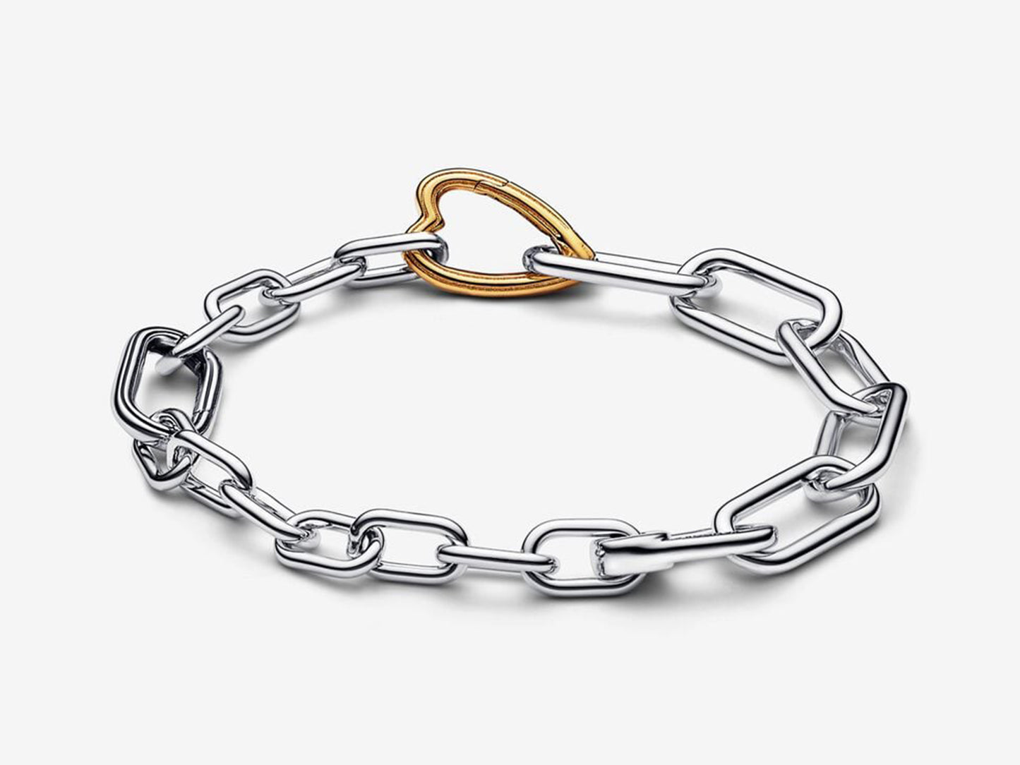 Two-tone Heart Openable Link Chain Bracelet