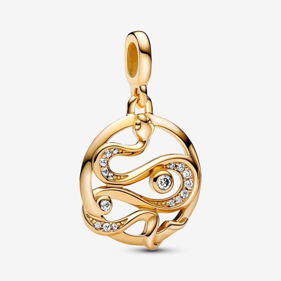Pavé Snake Medallion Charm