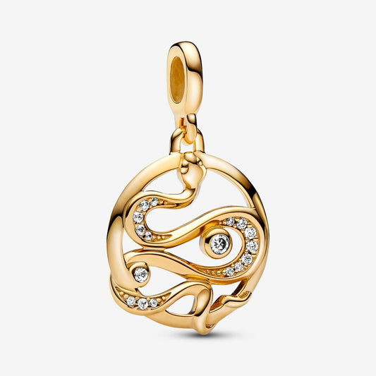 Pavé Snake Medallion Charm