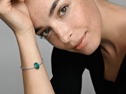 Matte Green Murano Glass Charm