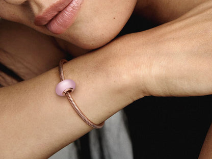 Matte Pink Murano Glass Charm