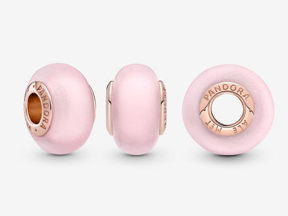 Matte Pink Murano Glass Charm