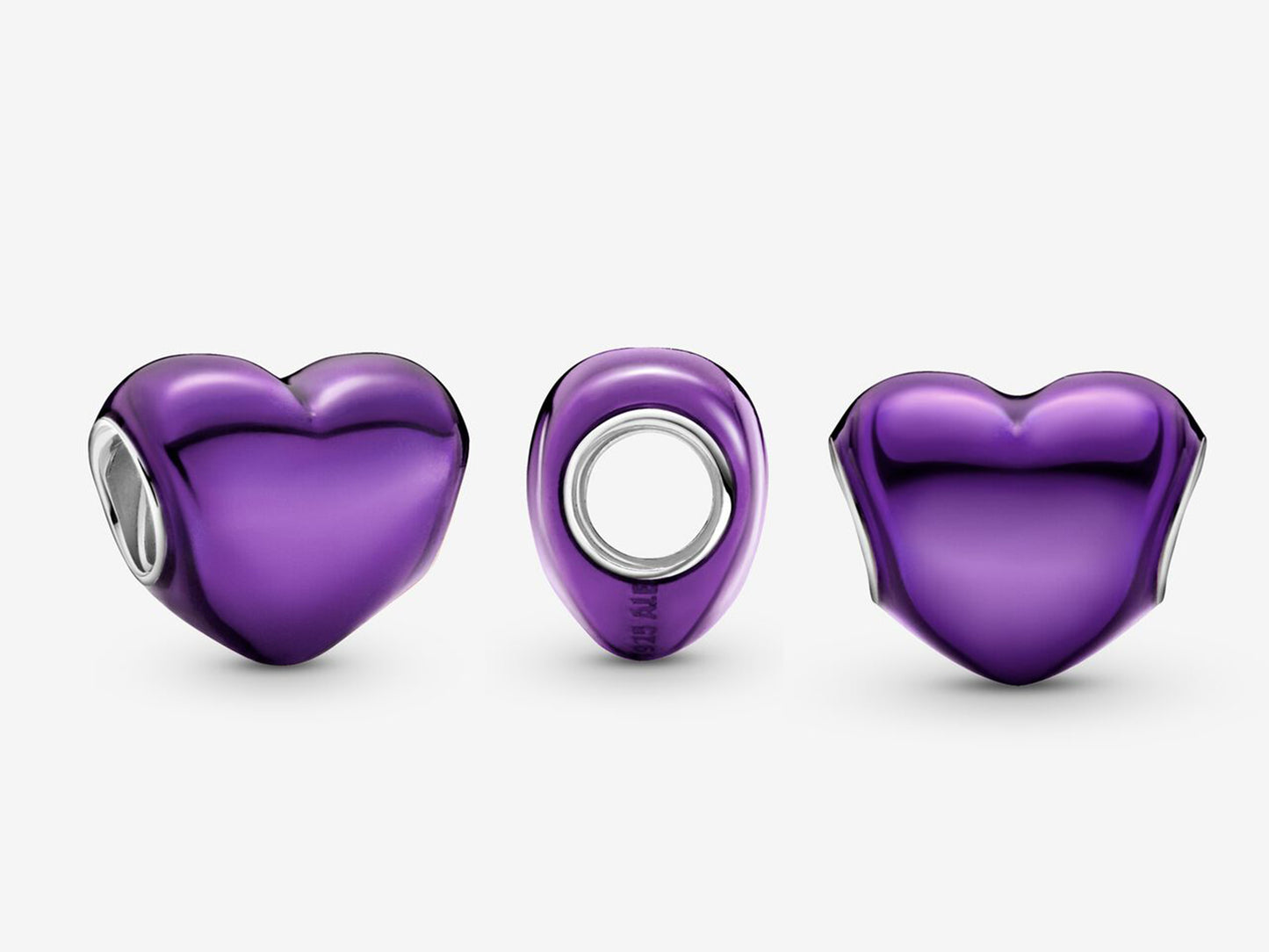 Metallic Purple Heart Charm