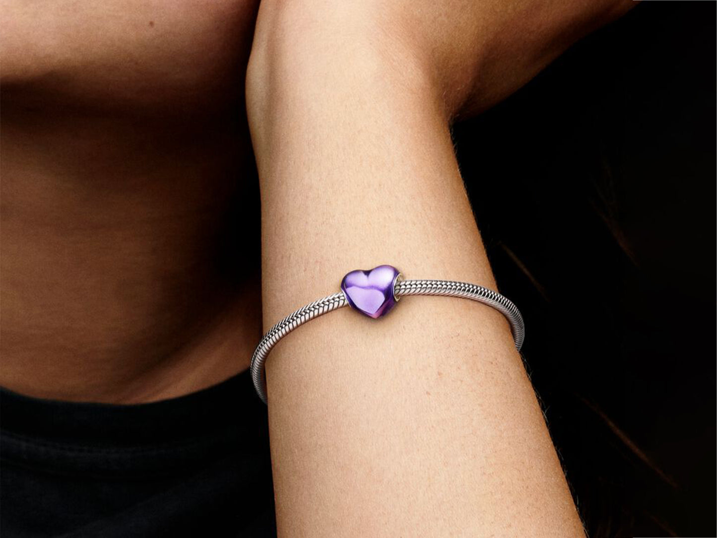 Metallic Purple Heart Charm