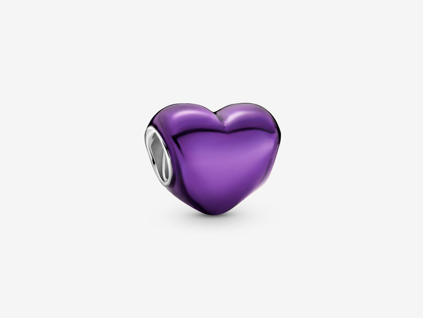 Metallic Purple Heart Charm