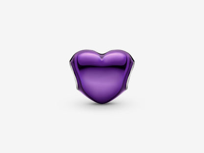 Metallic Purple Heart Charm