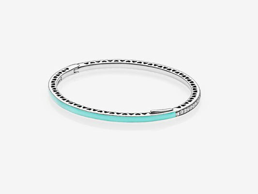 Mint Green Sparkling Heart Bracelet