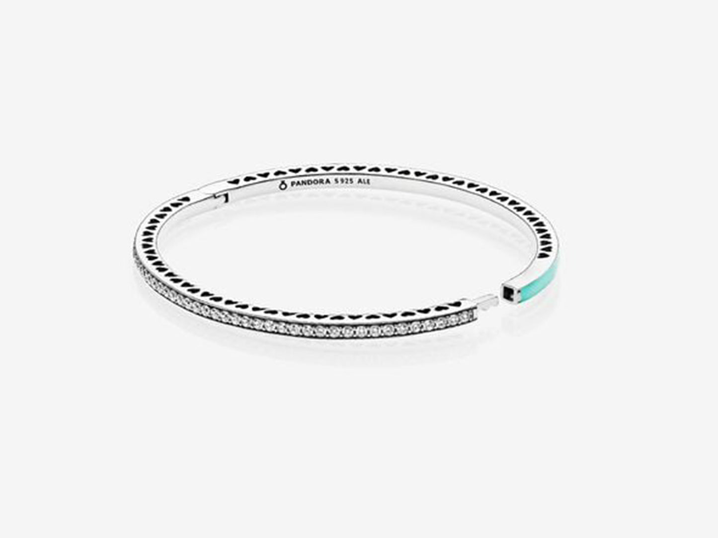 Mint Green Sparkling Heart Bracelet