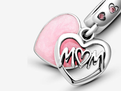 Mom Script Heart Dangle Charm