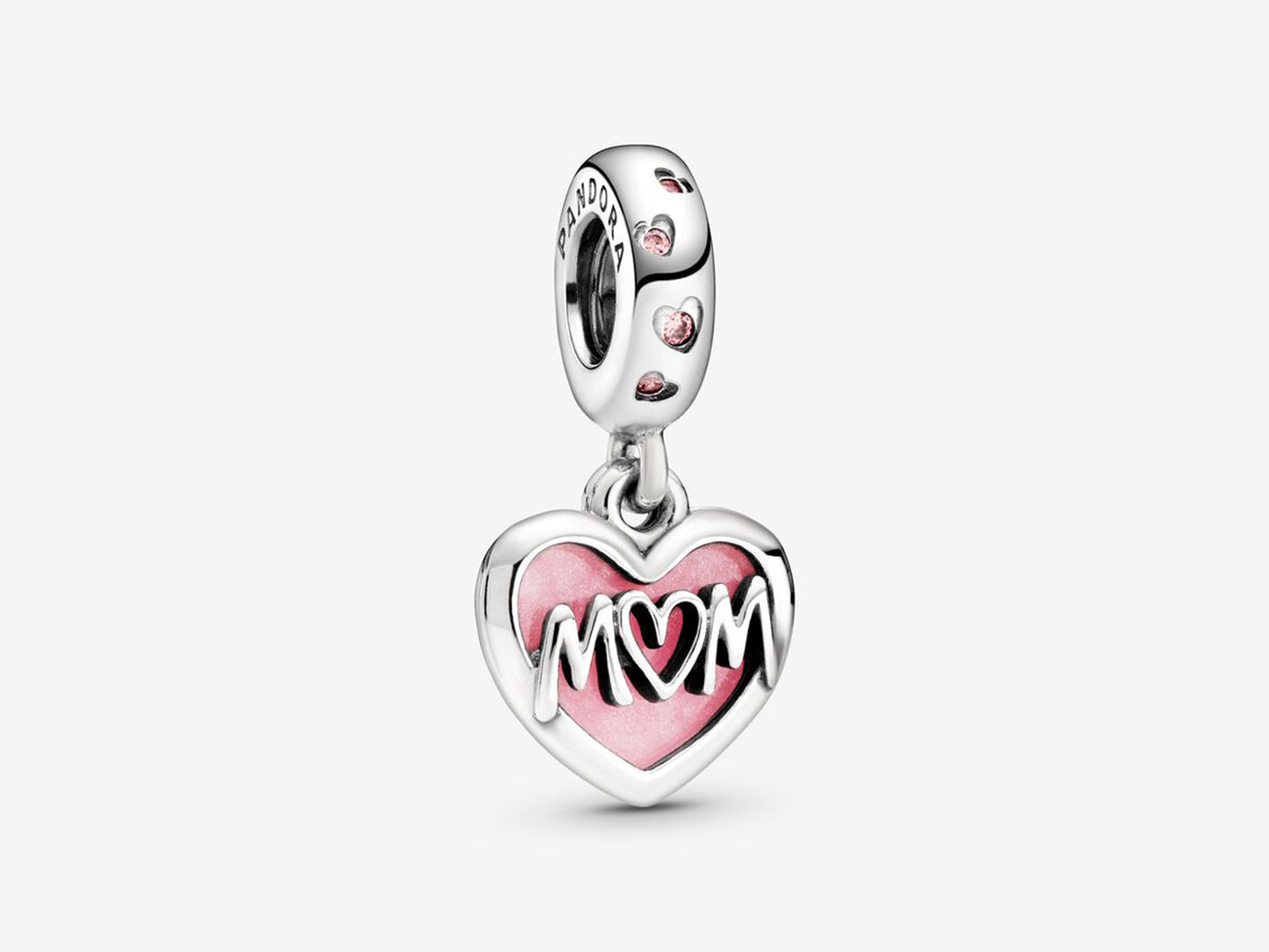 Mom Script Heart Dangle Charm